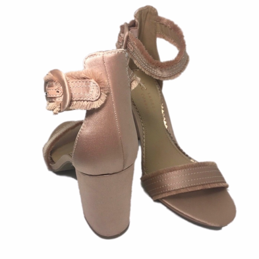 LC LAUREN CONRAD Blush Fringe High Heel Sandals - Picture 3 of 8